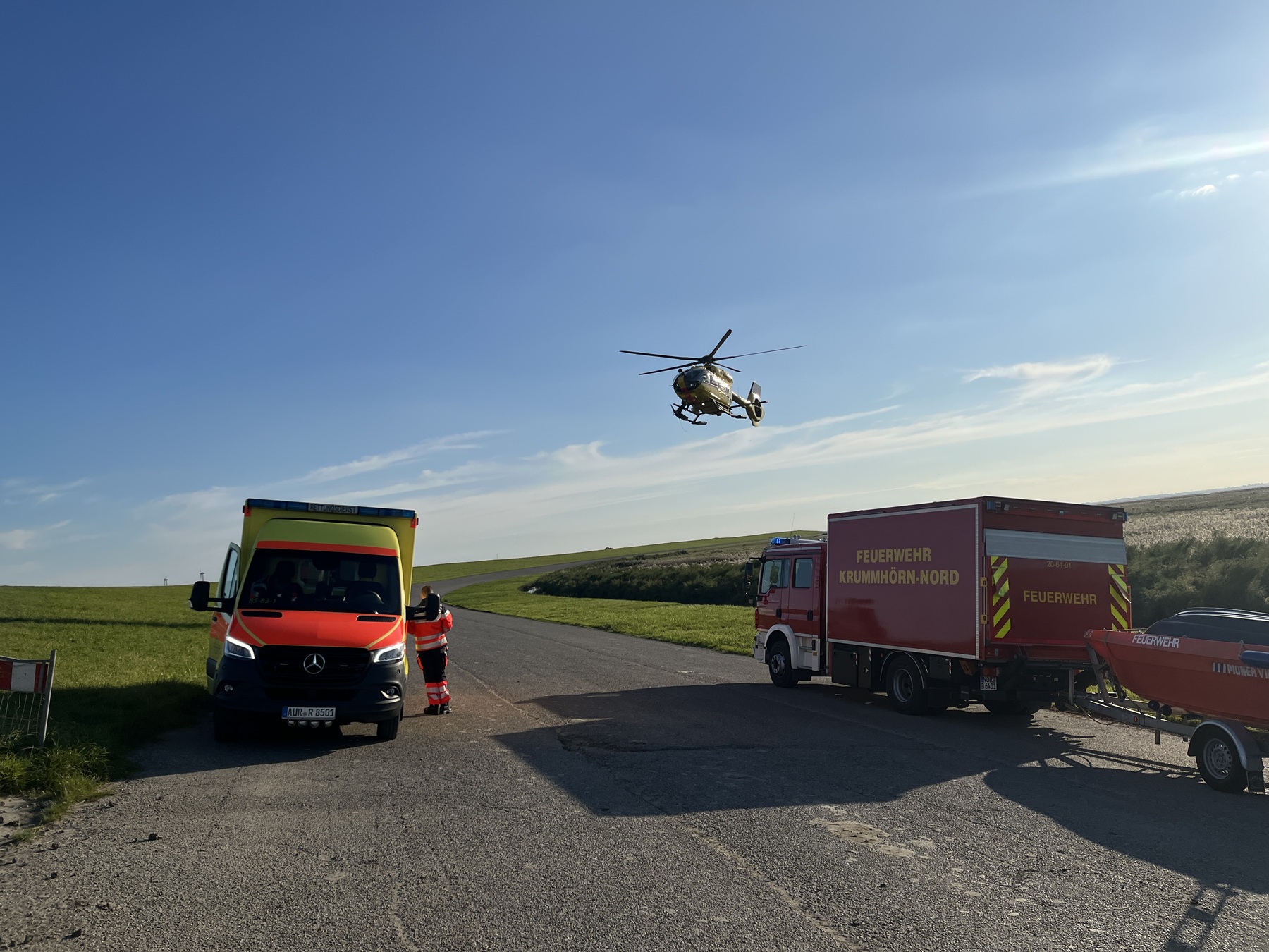 Mehr über den Artikel erfahren Mann in Manslagt aus Schlick gerettet – Rettungseinsatz mit Hubschrauber